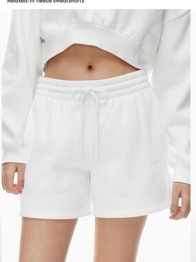 Heather Cloud White TNA Boyfriend Sweat Shorts